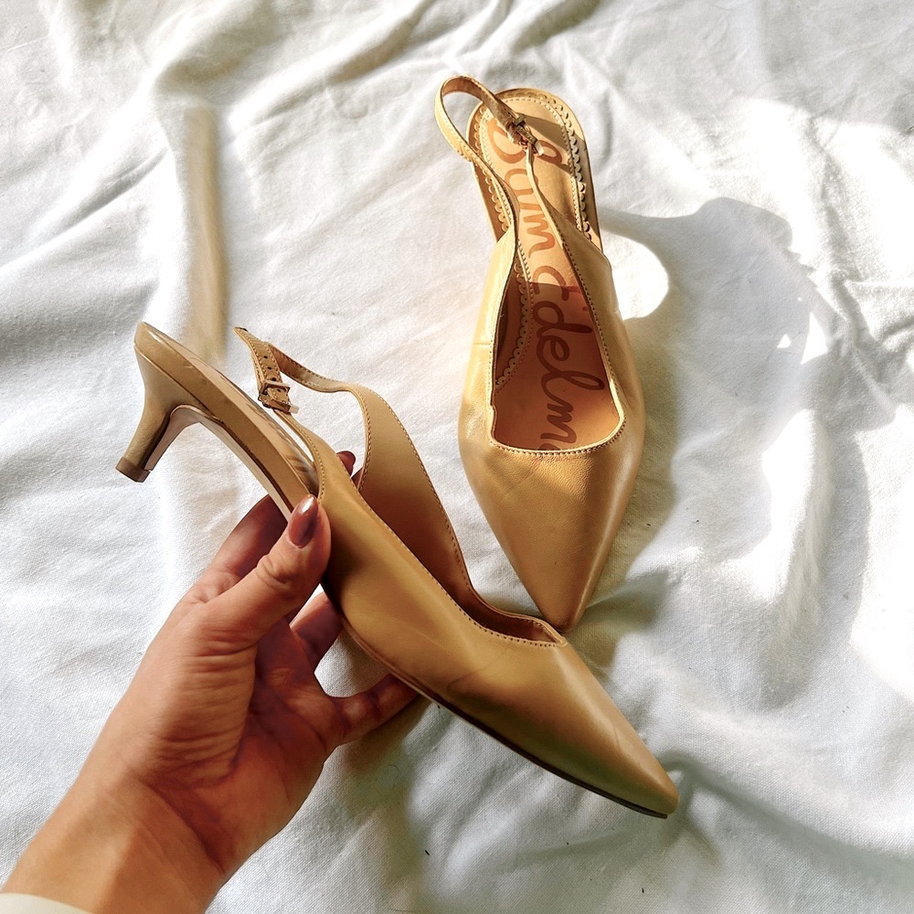 Neutral Kitten Slingback Heel - office heels